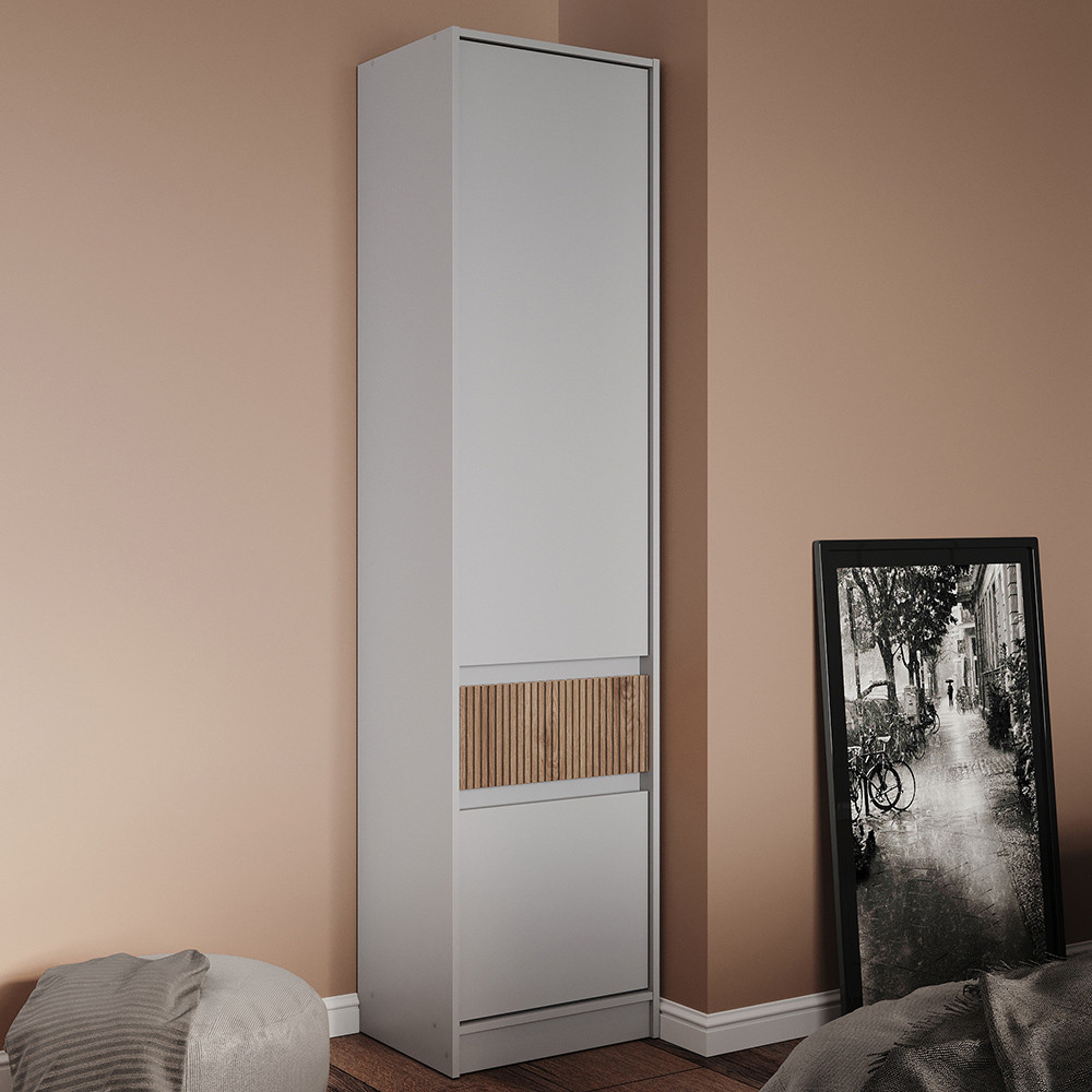 Шкаф-пенал закрытый с полками и ящиком Эверест Стайл-500 50х39х203 см Кашемир/Канелла (DTM-073572) Львов - изображение 1