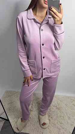 Костюм из плюшевого велюра на пуговицах с двумя карманами M Пудра Харьков