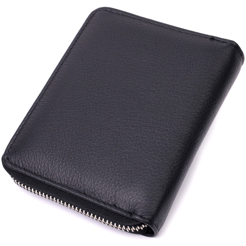 Портмоне для женщин на молнии в классическом цвете из натуральной кожи ST Leather 19488 Черный Киев - изображение 2