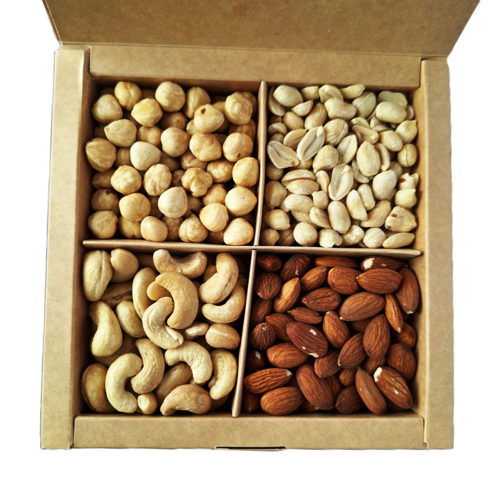Набір горіхів у подарунковій коробочці 300 грамів. Крафт Одеса - фото 1