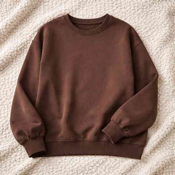 Свитшот женский A-N 30070-1 базовый оверсайз однотонный, коричневый, one size Киев