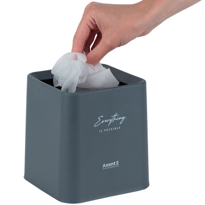 Кошик для паперів Axent Настільний контейнер для сміття, квадратний, сірий (2132-03-A) Вінниця - фото 4
