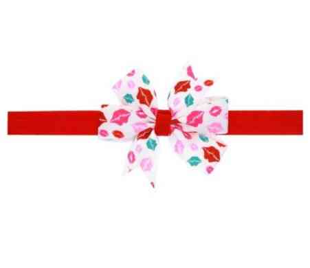 Детская повязка с принтом губ - размер банта 8см, размер универсальный (на резинке) Киев