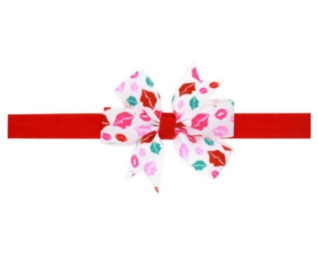 Детская повязка с принтом губ - размер банта 8см, размер универсальный (на резинке) Киев - изображение 1
