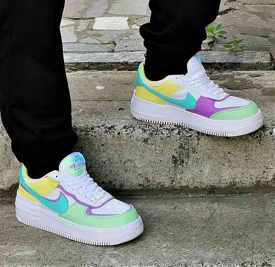 Кросівки Nike Force Білі Жіночі Квітн Шкіряні Найк Форси Shadow Різнобарвні (розміри: 36,37,38,39,40) Відео Огляд — 2 Дніпро