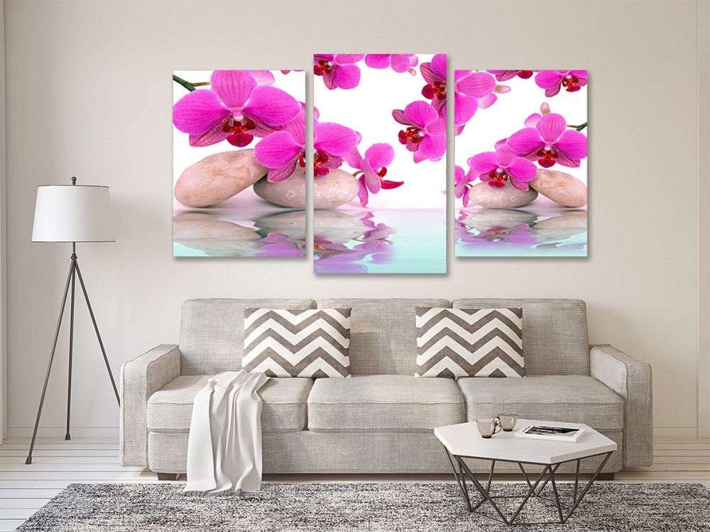 Модульная картина в гостиную / спальню Орхідея на камінях Art-624_3 70x130 см Киев - изображение 2
