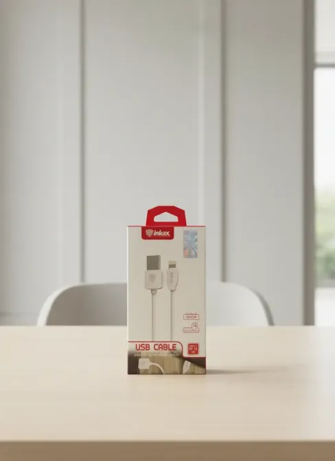 Кабель USB - Lightning Inkax CK-6 2м 1A швидка зарядка для iPhone iPad шнур із захисним чіпом білий Одеса - фото 1