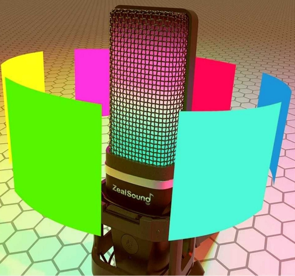 Супермікрофон з RGB-підсвіткою Zealsound спідній мікрофон із кріпленням Київ - фото 1