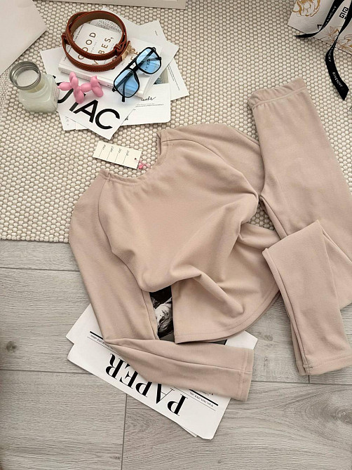 Женская базовая теплая универсальная термобелье пума Бежевий, M-L Одесса - изображение 1