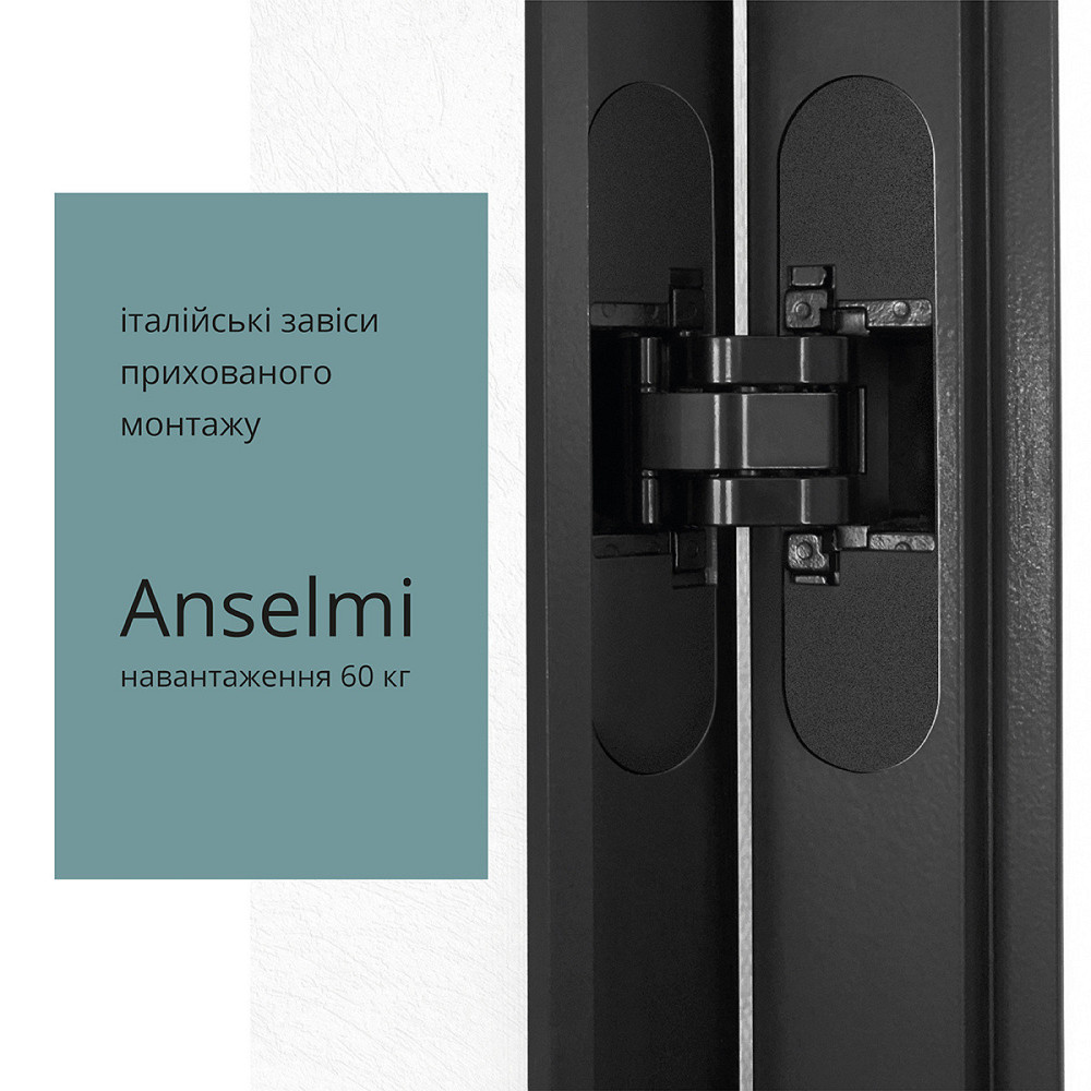 Двері "Прихованого монтажу" під фарбування INSIDE відкривання  (торець AL чорний) Київ - фото 2