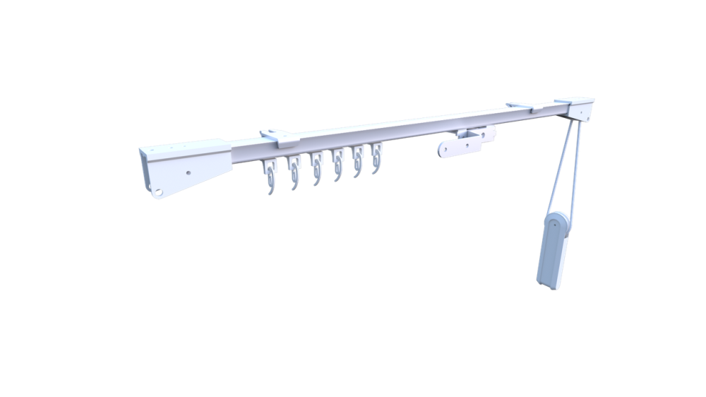 Карниз для штор профиль CKS (в сборе) Белый на 1 каретку шторы открываются с одной стороны 1.5 Бровары - изображение 2