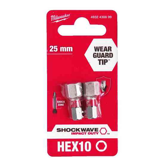 Біта SHOCKWAVE MILWAUKEE, Hex10, 25мм, (2шт) Одеса