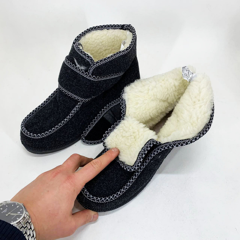 Жіночі дутики з текстилю, Жіночі зимові черевики з повсті, Домашні чуни жіночі Бурки хутряні MQ-80 Львів - фото 11