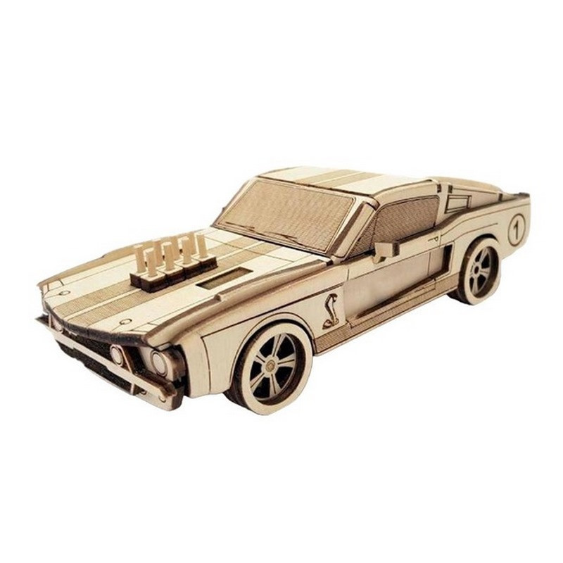 Дерев'яний конструктор Золота Серія автомобіль "Mustang" BB2musta Вінниця - фото 2