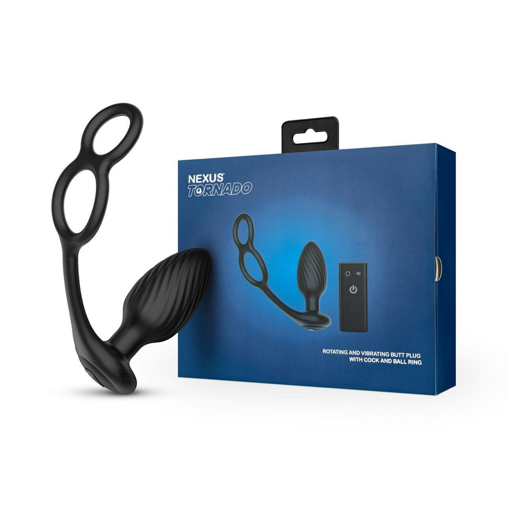 Анальная вибропробка Nexus Tornado Cock and Ball Ring вращение+вибрация, эрекционное кольцо, пульт Sex Aura Киев - изображение 10