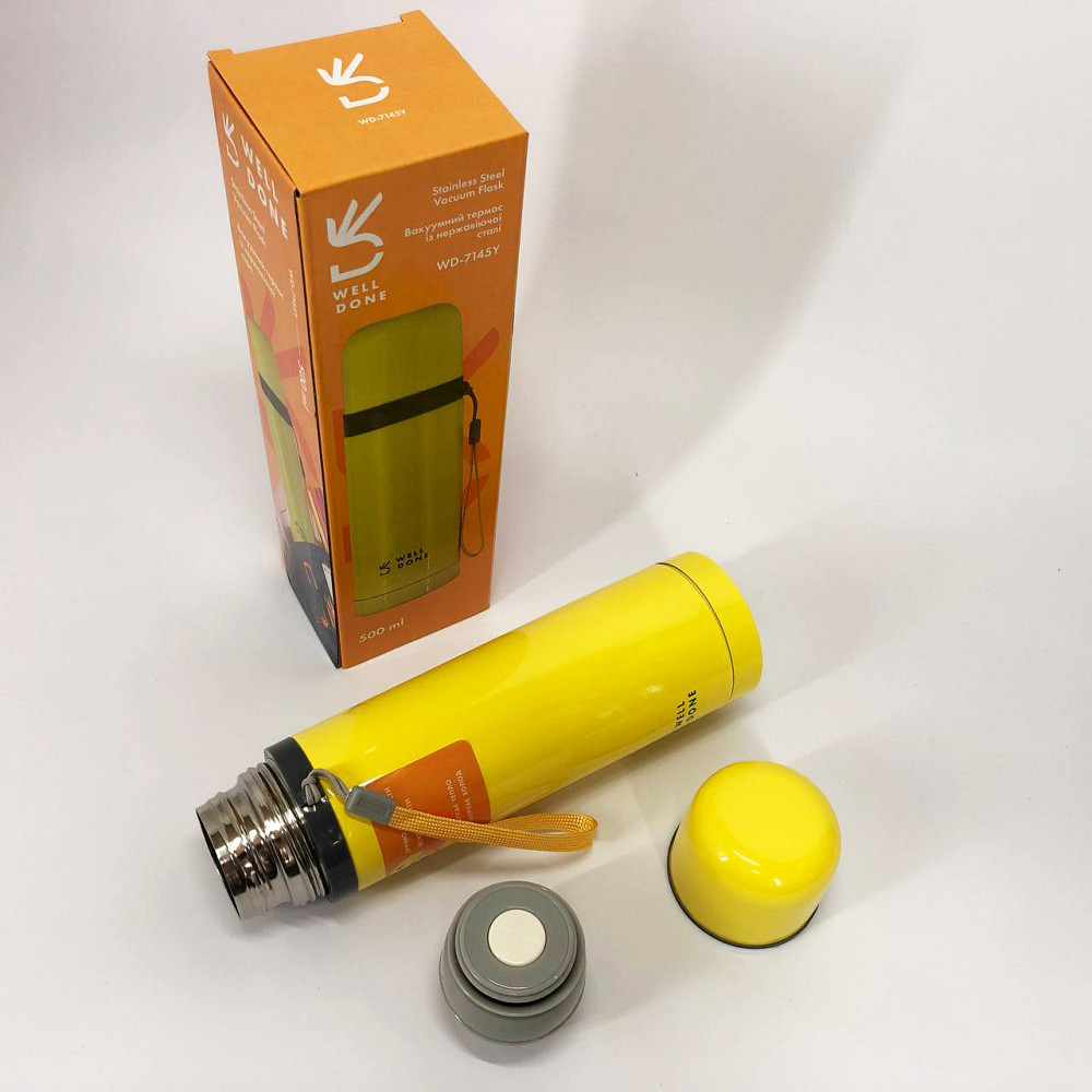 Термос для чаю топ Well Done WD-7145Y 500 мл, Термос з вакуумним утриманням тепла GM-93 Львів - фото 4