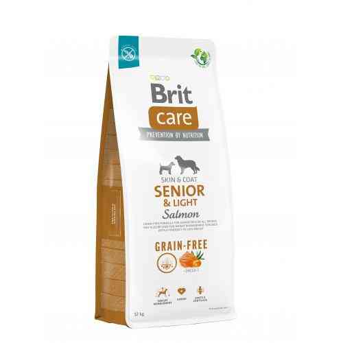 Корм сухий Brit Care Dog Grain-free Senior and Light для старіючих собак беззерновий з лососем 12 кг Київ