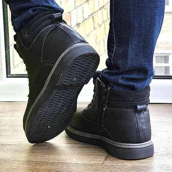 Черевики ЗИМНІ Чоловічі Чорні Кросівки з МЕХОМ на замку з блискавкою (розміри: 41,42,43,44,45) - 301-1 Дніпро