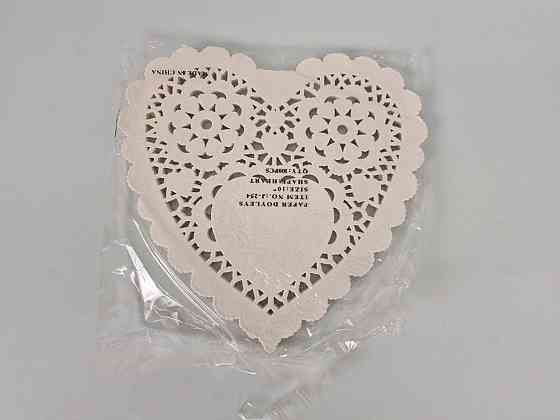 Салфетка ажурная СЕРДЦЕ Ф25,4(100шт) Бежевый (1 пачка) Харьков