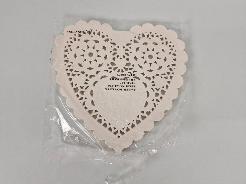 Салфетка ажурная СЕРДЦЕ Ф25,4(100шт) Бежевый (1 пачка) Харьков - изображение 1