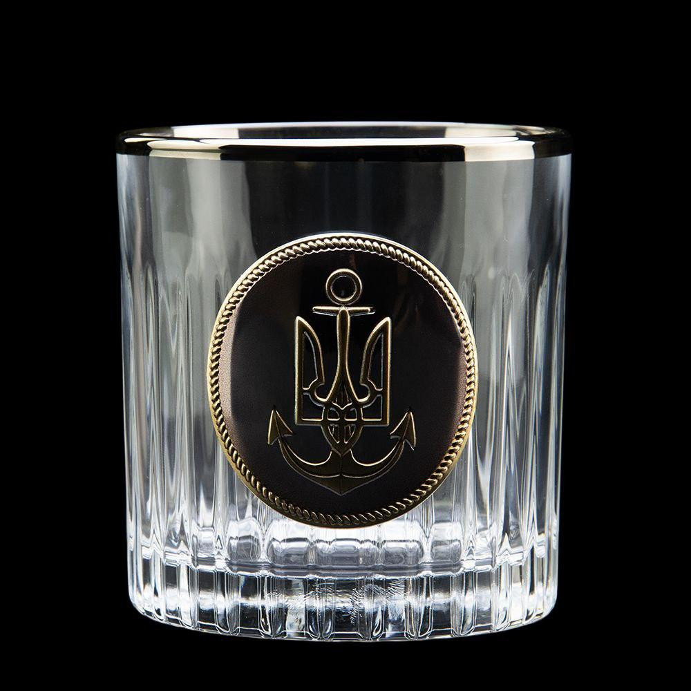 Набор для виски Шеврон МВФ Boss Crystal хрусталь (6 бокалов по 360 мл + графин 750 мл) декорирован платиной, серебром и позолотой Киев - изображение 3