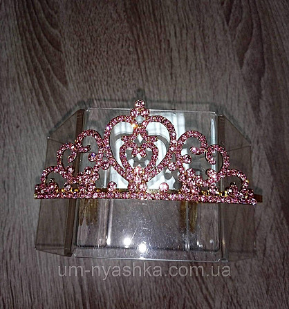 Діадема на обручі Корона з рожевими камнями Кривий Ріг - фото 1