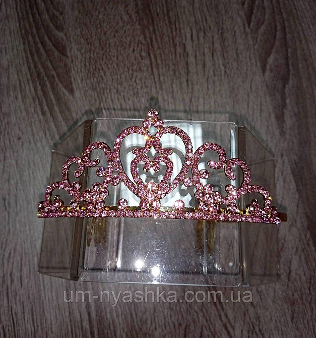 Диадема на обруче Корона с розовыми камнями Кривой Рог - изображение 1