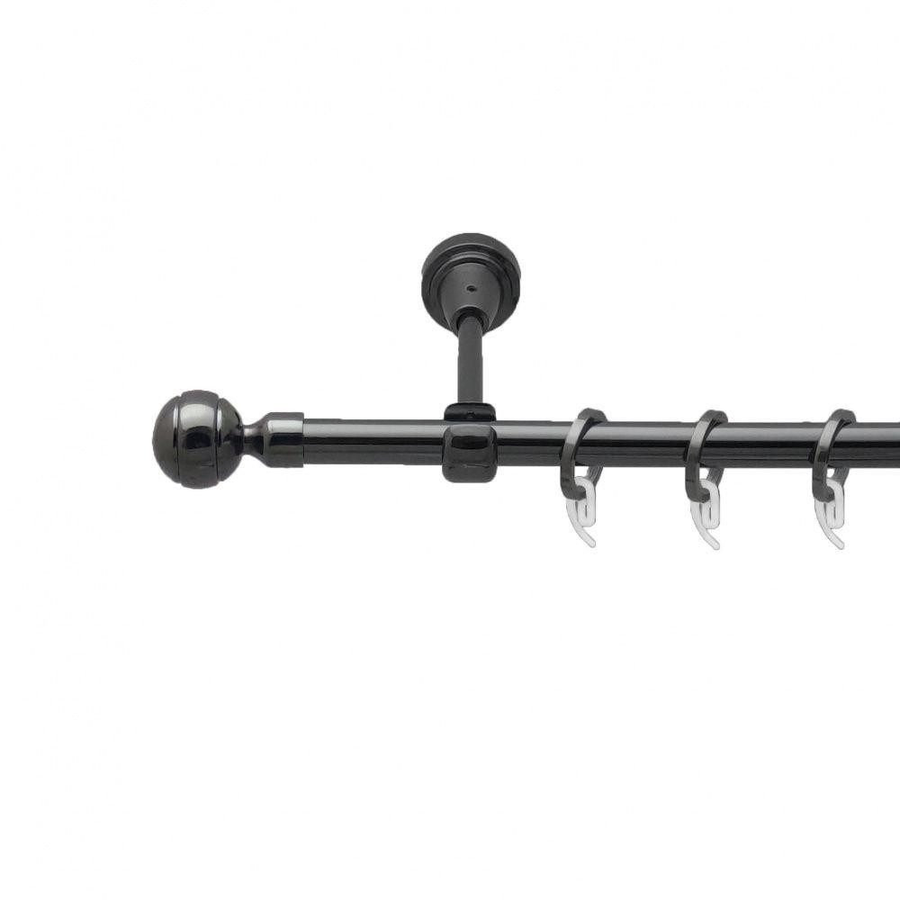 Карниз Orvit Паола металевий однорядний відкритий гладка труба кільце фасонне металеве  Онікс 16 мм 240 см (4713212) Львів - фото 1