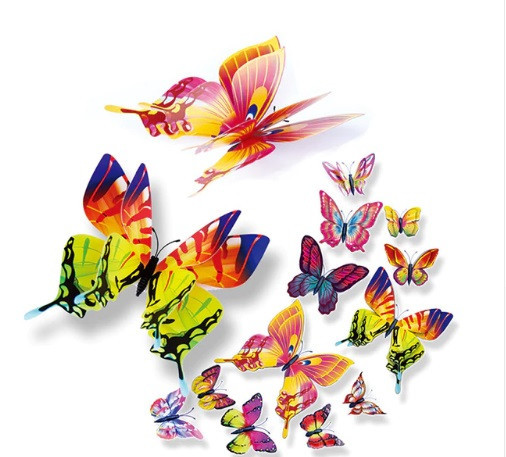 Бабочки на магните разноцветные - 12шт. Киев - изображение 1