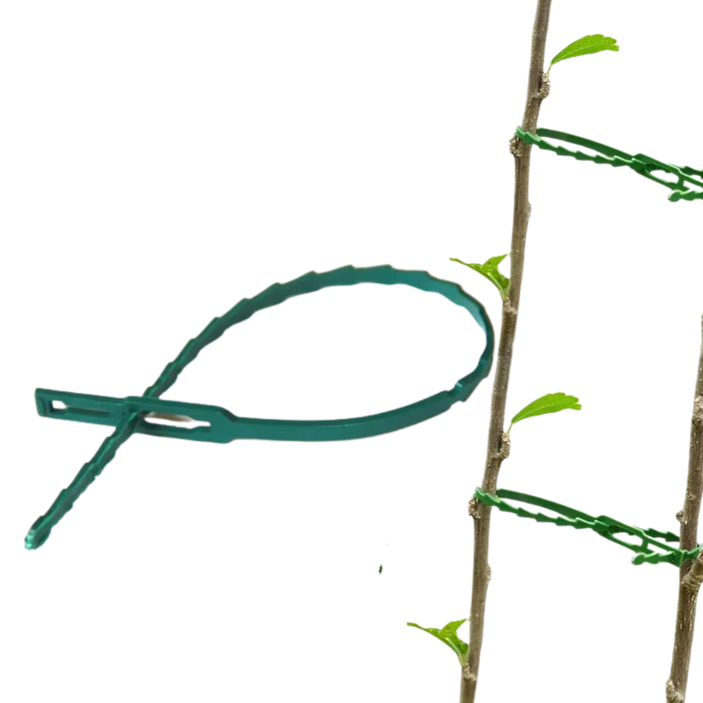 Хомуты садовые, подвязки для растений 30 шт,многоразовые пластиковые стяжки длина 23 см цвет зелёный Каменец-Подольский - изображение 4