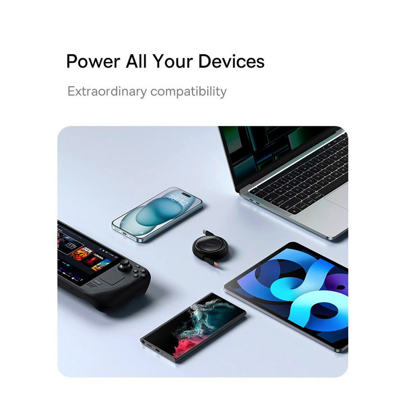 Кабель Baseus Free2Draw Mini Retractable Charging Cable Type-C to Type-C 100W 1m Galaxy Blue Київ - фото 8