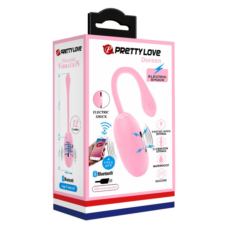 Віброяйце - Pretty Love Doreen Electric Shock Egg Light Pink (App) Sex Aura Київ - фото 9