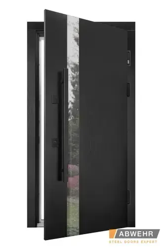 Вхідні двері з терморозривом Abwehr Termix Carat Метал Lampre  Black Wood + Vinori Біла 960*2050 мм Київ - фото 4