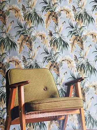 Шпалери флізелінові еко Decoprint Essentials EE22532 листя пальми банана папороть зелені, коричневі, сірі Київ