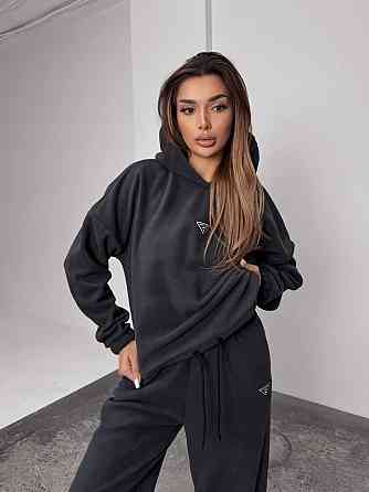 Женский теплый костюм, из флис полара L-XL, Графит Одесса