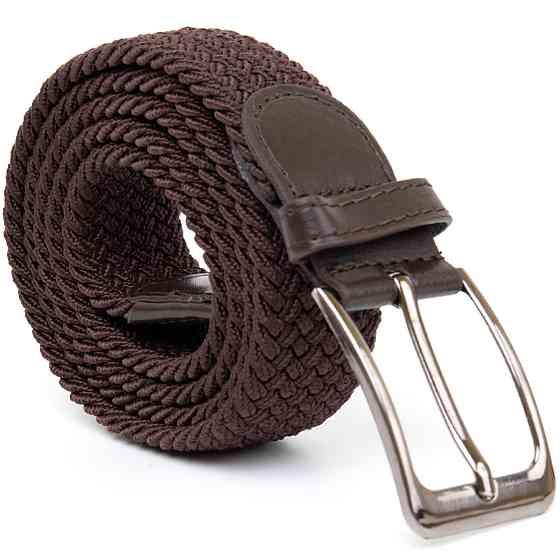 Текстильний чоловічий ремінь класика Vintage 20523 Коричневий Київ