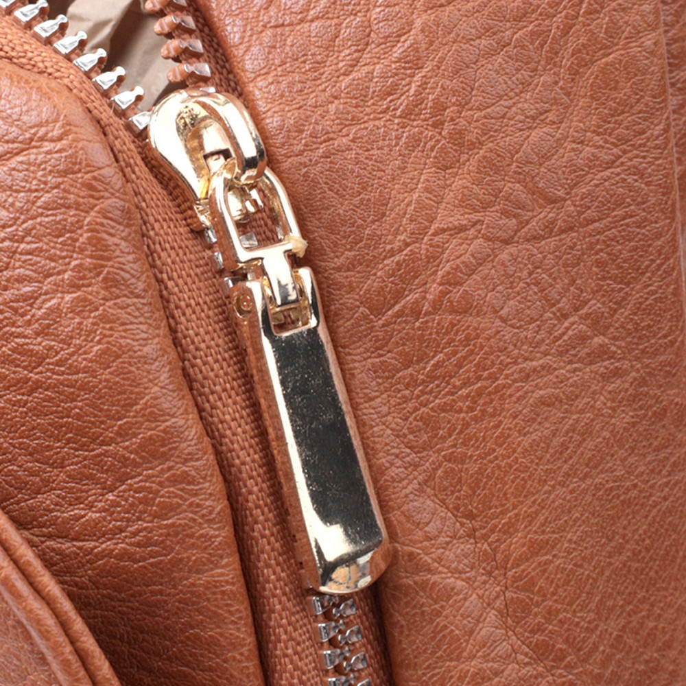 Женская сумка через плечо из экокожи с акцентом на текстильную лямку Vintage 22780 Рыжий Киев - изображение 6