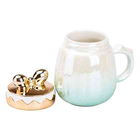 Чашка порцелянова 500 мл із кришкою Зелена HP7194GR Київ