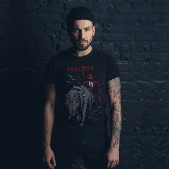 Футболка мужская с принтом Hellsing Black Dog Размер 48 Anime0832 Днепр