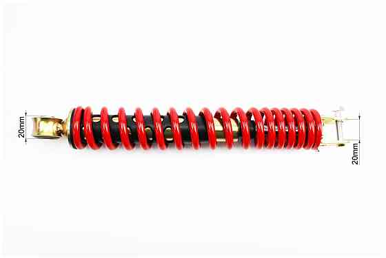 Амортизатор задній GY6/Honda - 285мм*d43мм (втулка 10мм / вилка 8мм), червоний, від 3шт -5% Киев