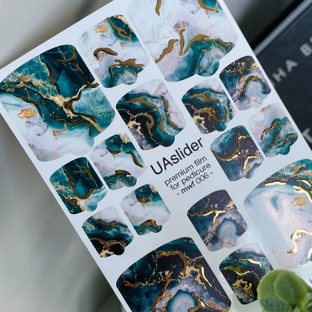 Плівка для дизайну нігтів UaSlider MWF 006 для педикюру (7x9.5см) Херсон - фото 1