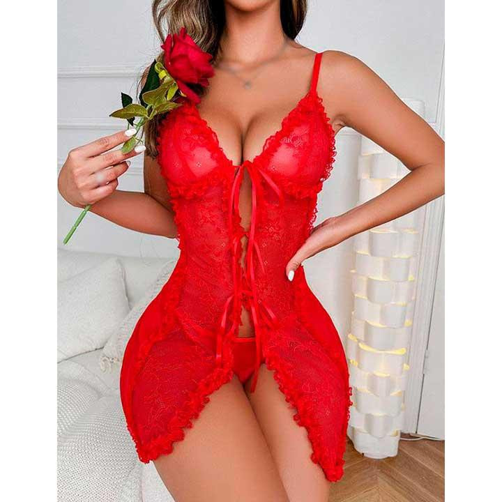 Спокусливий пеньюар червоний — S/M — Еротична білизна Вінниця - фото 2