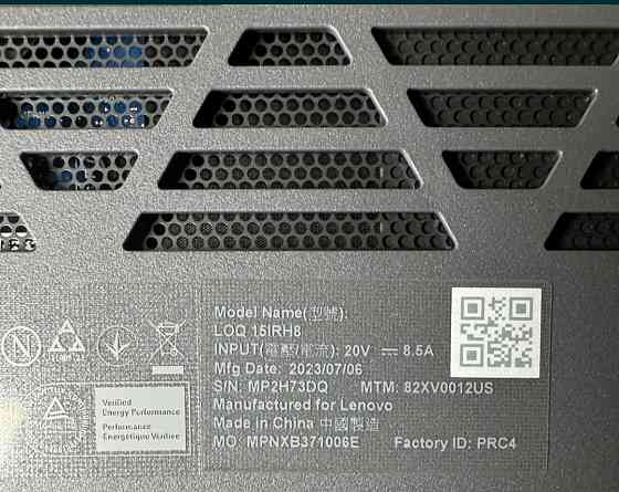 Ноутбук Lenovo LOQ 15IRH8 ( 82XV0012US) Київ