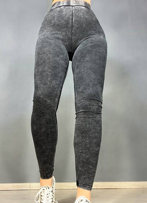 Лосины женские A-N 23060 рубчик варка тай дай тонкие трикотажные графит, графит, S Киев - изображение 18