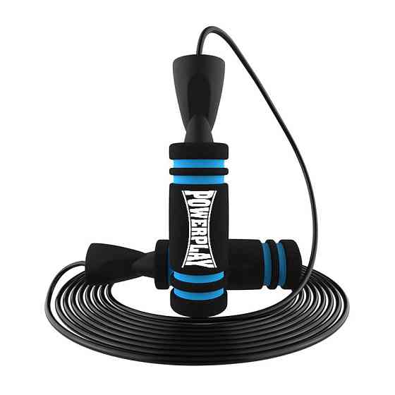 Скакалка швидкісна PowerPlay 4213 Jump Rope Чорно/Синя 3м. Каменское