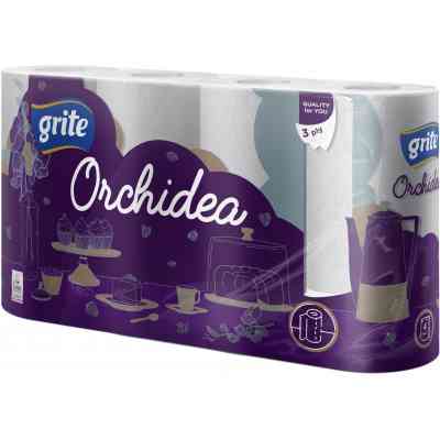 Паперові рушники Grite Orchidea 3 шари 4 рулони (4770023348408) Вінниця