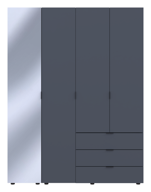 Комплект шкафов для одежды Doros Гелар (2 шт.) 155х49,5х203,4 см Зеркало/Графит (DRS-011135) Львов - изображение 7