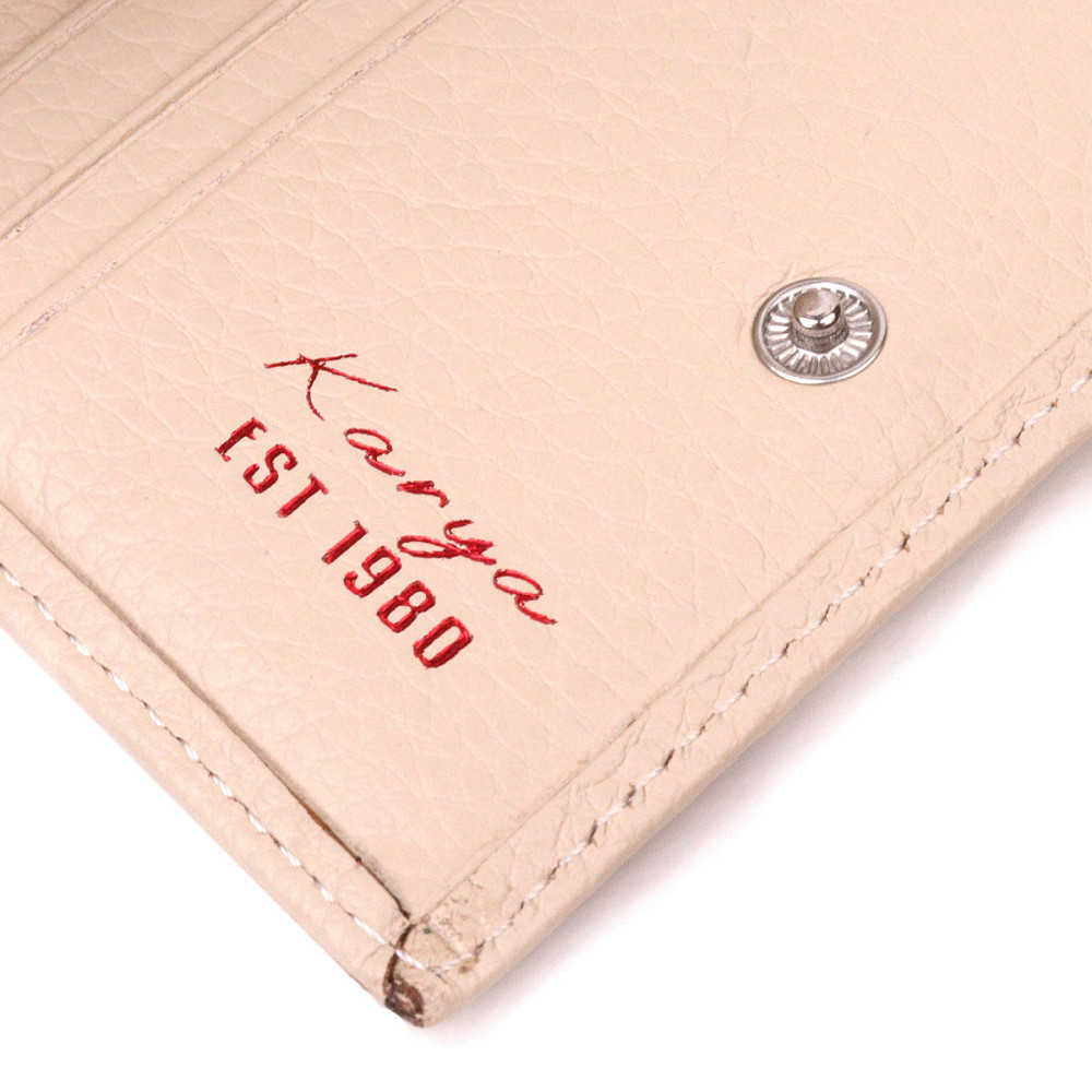 Маленький женский кошелек с монетницей из натуральной кожи KARYA 21377 Молочный Киев - изображение 6