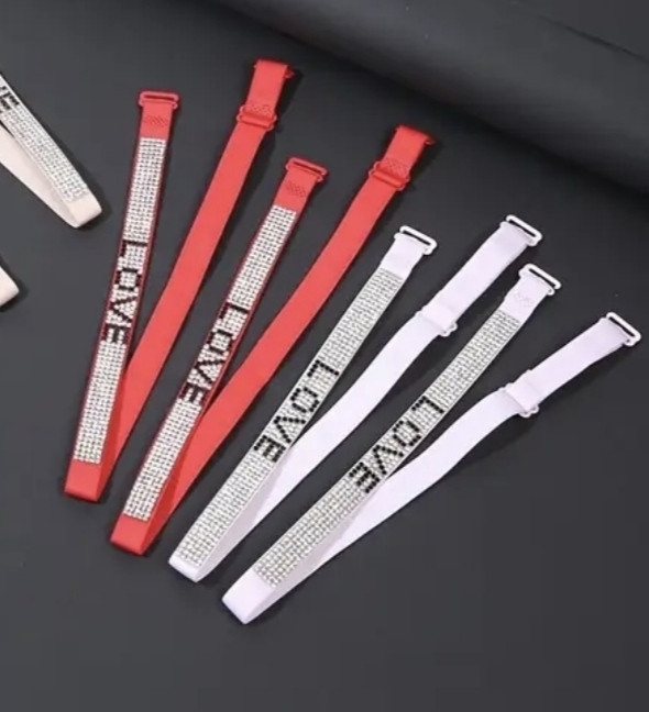 Бретельки з камінчиками Рожевий Смела - изображение 2