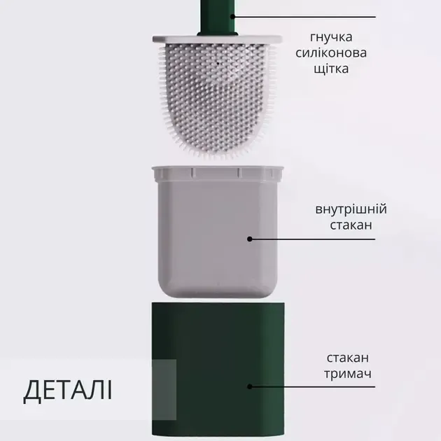 Ершик для унитаза с силиконовой гибкой щеткой Коломия - фото 4